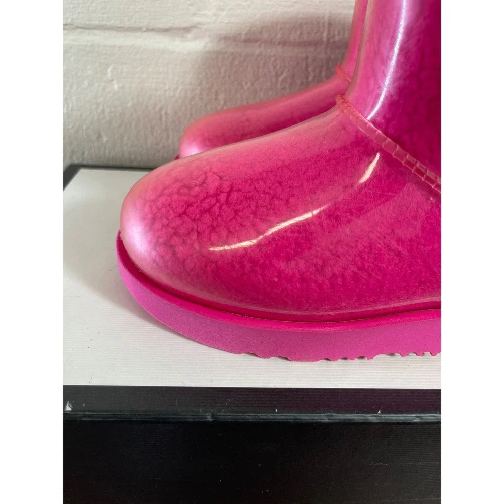 UGG Classic Clear 1112386K Mini Pink Waterproof Boots Pull On Kids Size 13 US